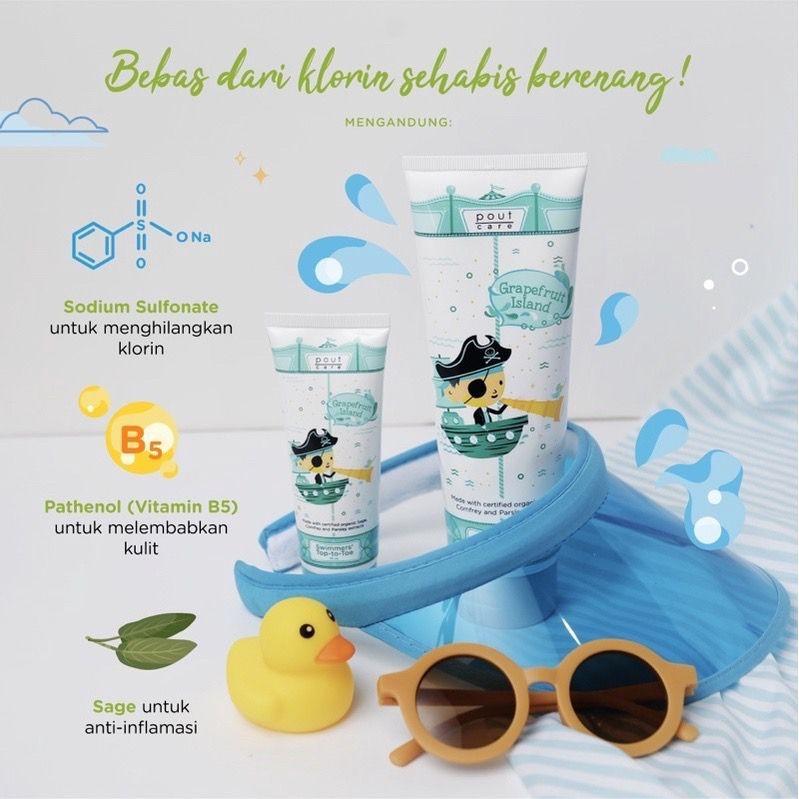 Pout Care Grapefruit Swimmers’ Top To Toe, 75 ml, 250 ml, Shampo Sabun