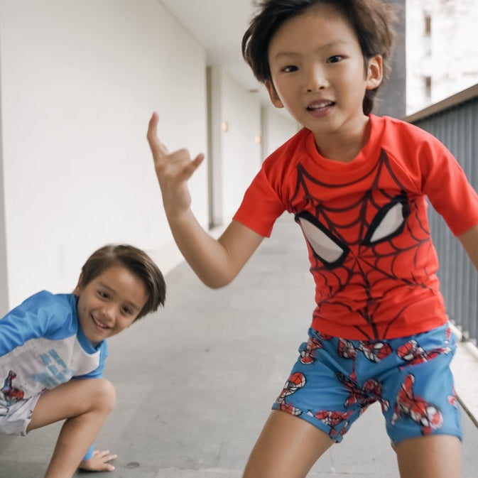 Marvel Spiderman Summertide Boys Rash Guard Set