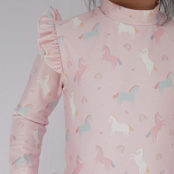 Summertide Girls Long-Sleeve Ruffle Jumpsuit | Baju Renang Anak