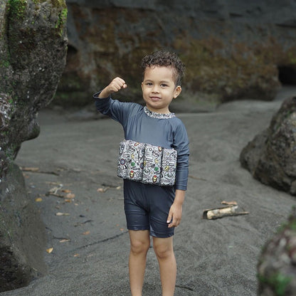 Marvel Avengers Summertide Doodle Hero Boys Long Sleeve Floatsuit