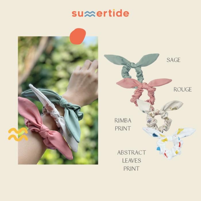 Summertide Bow Scrunchie Hair Tie | Ikat Rambut Bahan Baju Renang