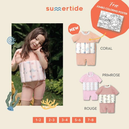Summertide Girls Short Sleeve Floatsuit | Baju Renang Pelampung Anak