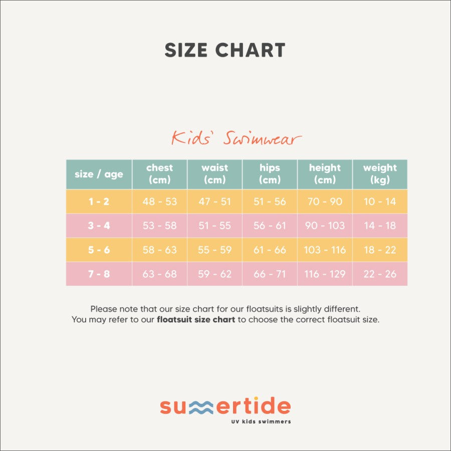 Summertide Girls 3/4-Sleeve Jumpsuit | Baju Renang Anak Perempuan