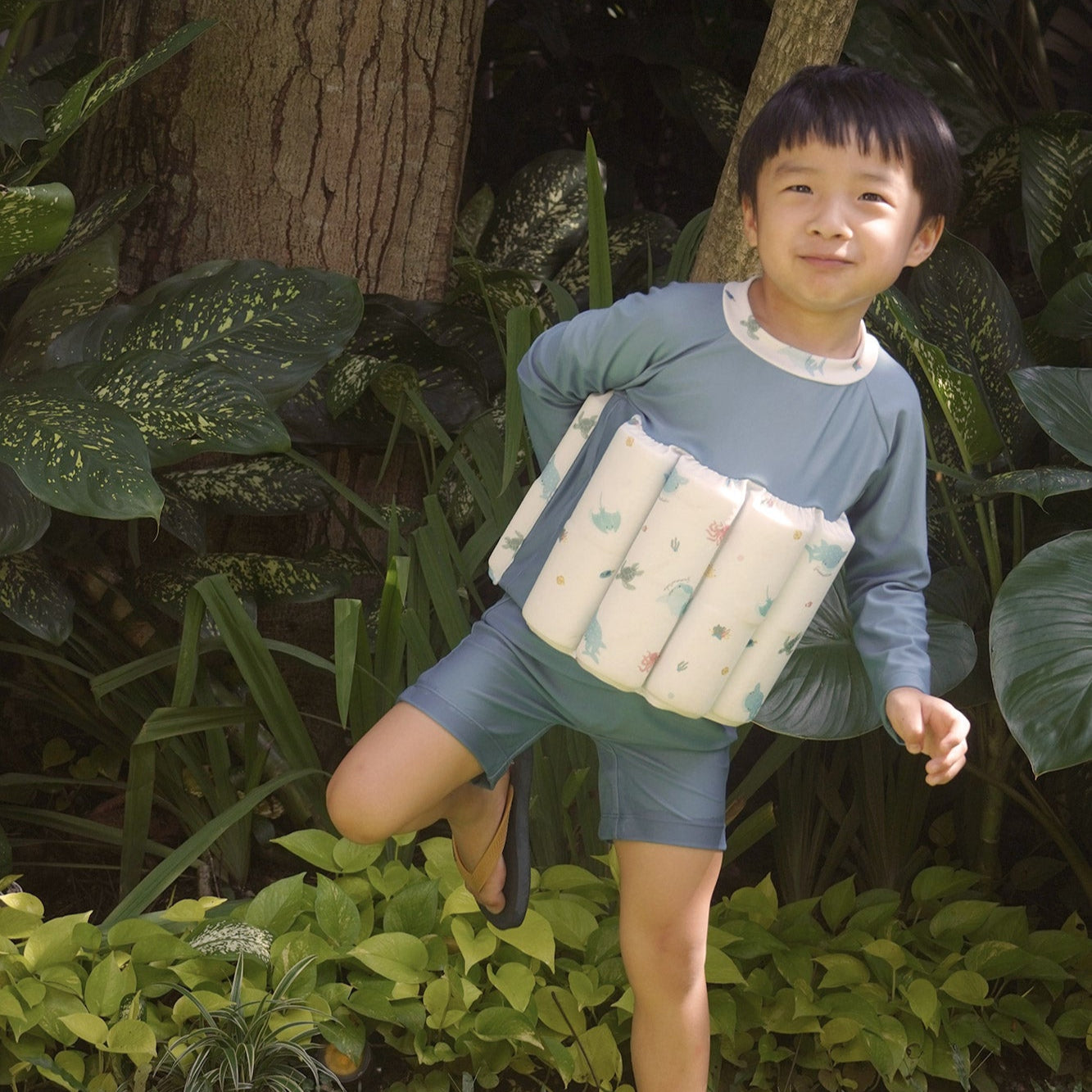 Summertide Boys Long Sleeve Floatsuit | Baju Renang Pelampung Anak