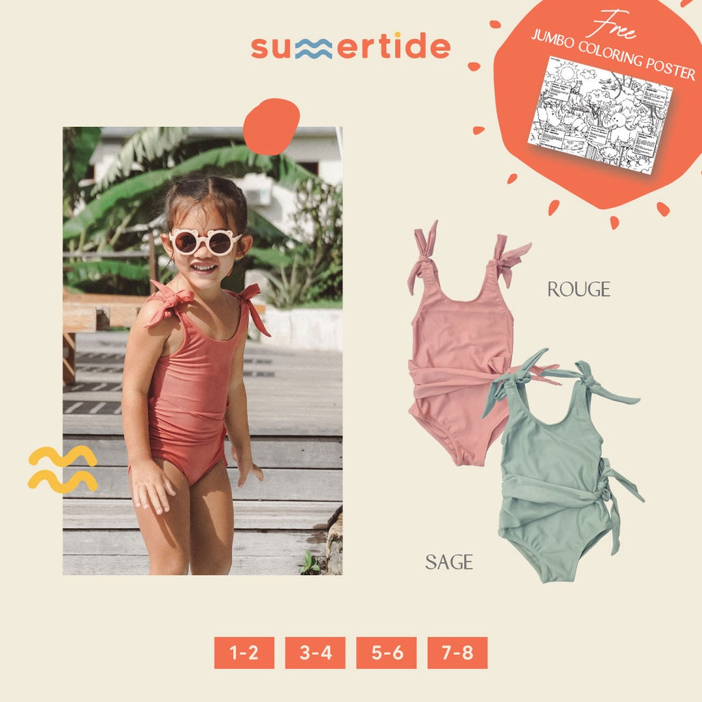 Summertide Girls Wrap One-Piece Swimsuit | Baju Renang Anak Perempuan