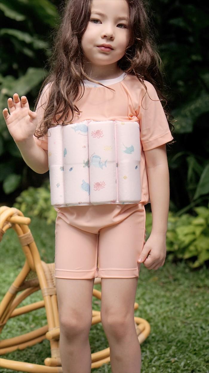 Summertide Girls Short Sleeve Floatsuit | Baju Renang Pelampung Anak