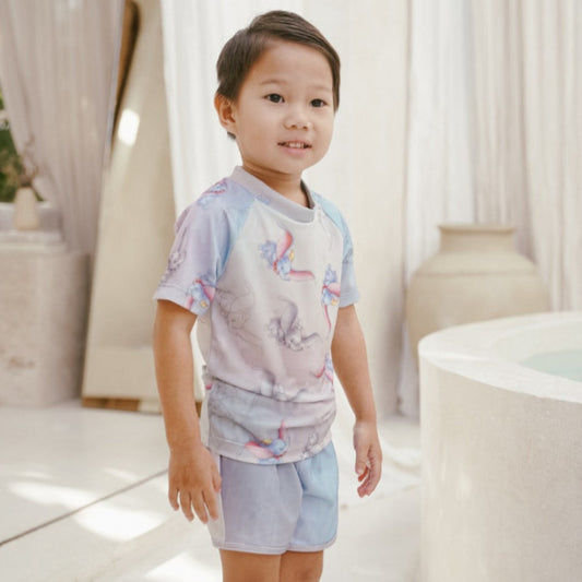 Disney 100 Summertide Rash Guard Set, Mickey Mouse, Donald Duck, Dumbo
