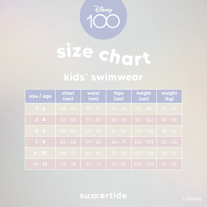 Disney 100 Summertide Girls Shoulder Tie One-Piece, Princess