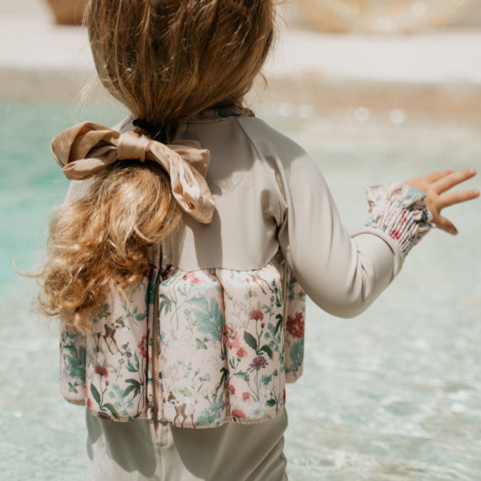 Disney Bambi Girls Smocked Long-Sleeve Floatsuit