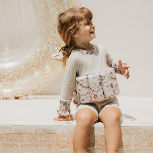 Disney Bambi Girls Smocked Long-Sleeve Floatsuit