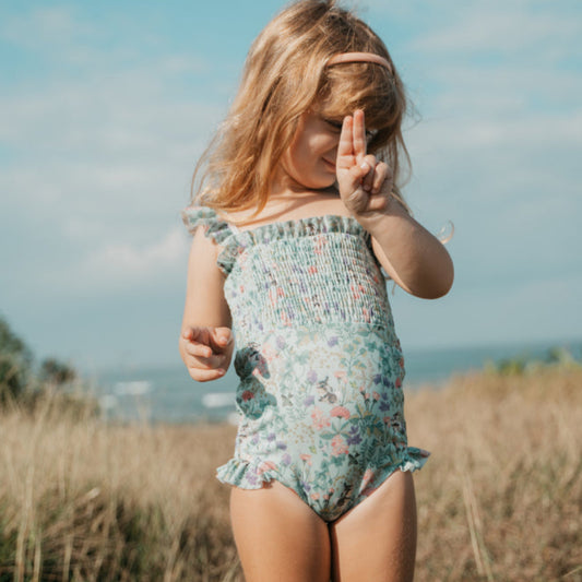 Disney Bambi Smocked Ruffle Strap One-Piece
