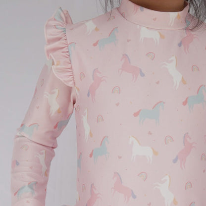 Summertide Girls Long-Sleeve Ruffle Jumpsuit | Baju Renang Anak
