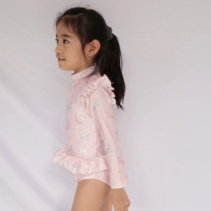 Summertide Girls Long-Sleeve Ruffle Jumpsuit | Baju Renang Anak