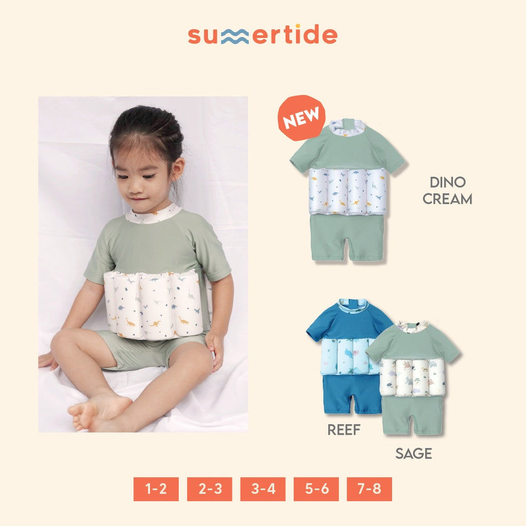 Summertide Boys Short Sleeve Floatsuit | Baju Renang Pelampung Anak