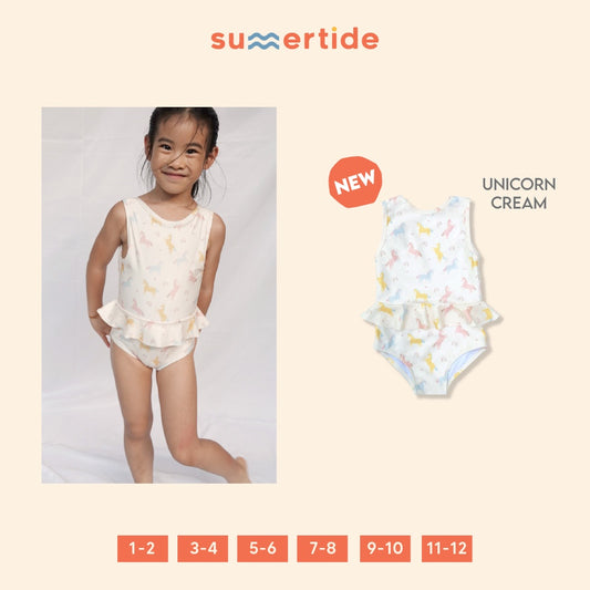 Summertide Girls Peplum One-Piece Swimsuit | Baju Renang Anak