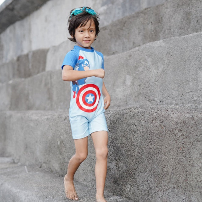 Marvel Avengers Captain America Summertide Boys Short-Sleeve Jumpsuit