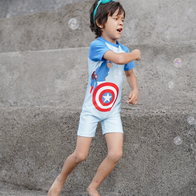 Marvel Avengers Captain America Summertide Boys Short-Sleeve Jumpsuit