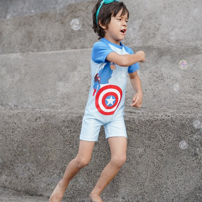 Marvel Avengers Captain America Summertide Boys Short-Sleeve Jumpsuit