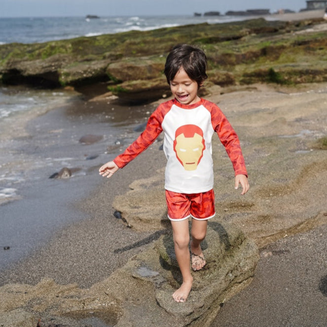 Marvel Avengers Iron Man Summertide Boys Long-Sleeve Rash Guard Set