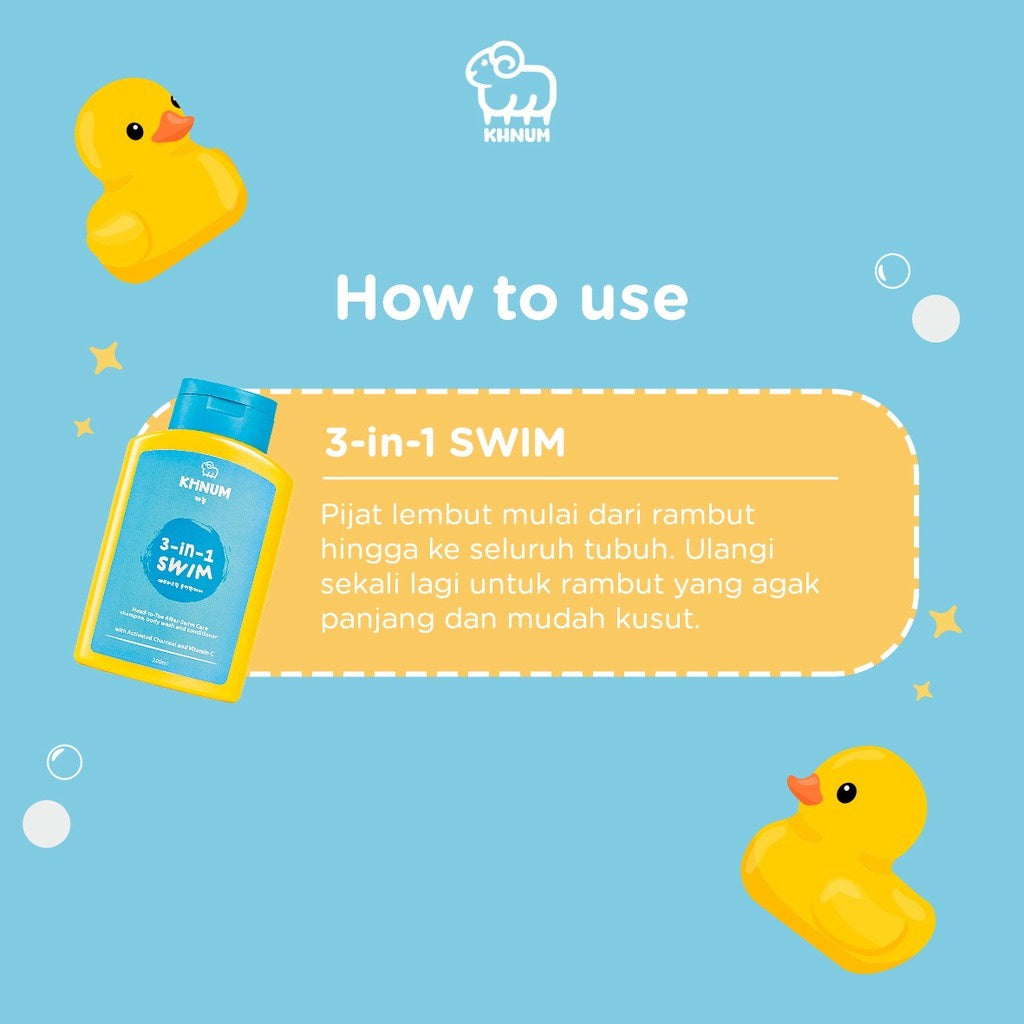 Khnum 3-in-1 After Swim Care | Shampoo & Sabun Renang Anak