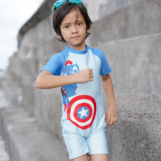 Marvel Avengers Captain America Summertide Boys Short-Sleeve Jumpsuit