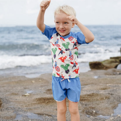 Marvel Avengers Assemble Summertide Boys Short-Sleeve Rash Guard Set