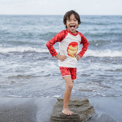 Marvel Avengers Iron Man Summertide Boys Long-Sleeve Rash Guard Set