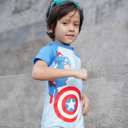 Marvel Avengers Captain America Summertide Boys Short-Sleeve Jumpsuit