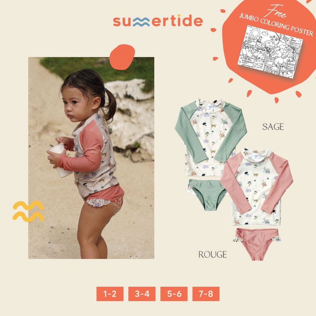 Summertide Girls Long Sleeve Rash Guard Set