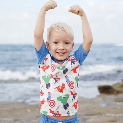 Marvel Avengers Assemble Summertide Boys Short-Sleeve Rash Guard Set