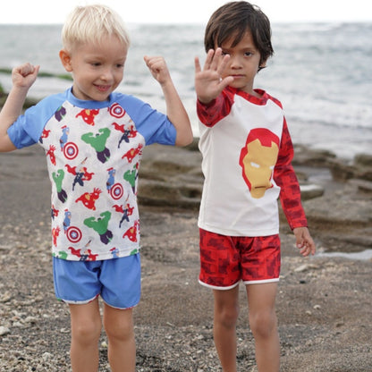 Marvel Avengers Iron Man Summertide Boys Long-Sleeve Rash Guard Set