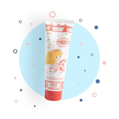 Pout Care - Natural Shampoo Untuk anak-anak with Blueberry Potion and Strawberry Magic