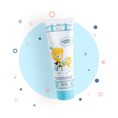Pout Care - Natural Shampoo Untuk anak-anak with Blueberry Potion and Strawberry Magic